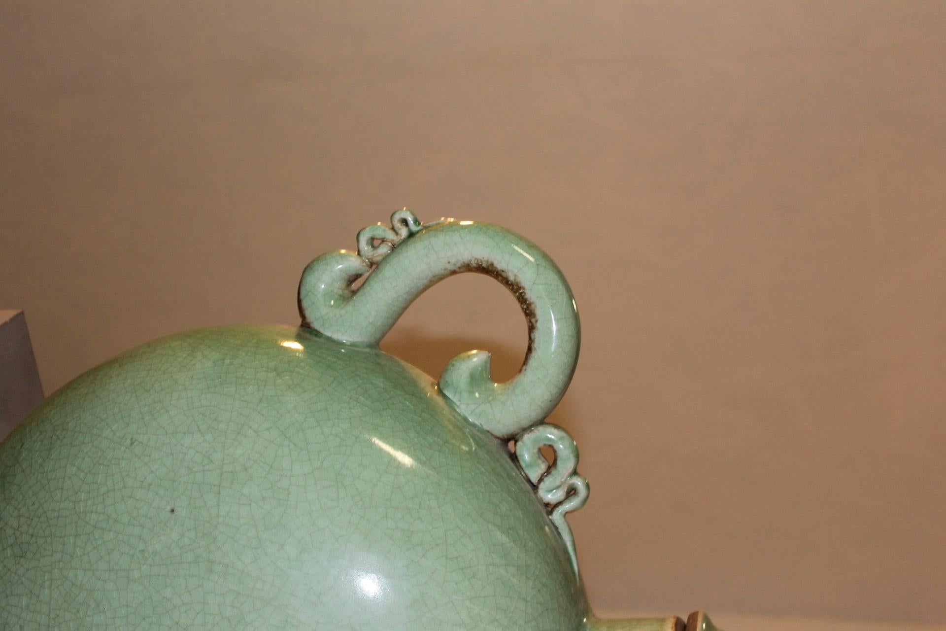 Cinese Teiera in ceramica verde celadon, Cina, XX secolo