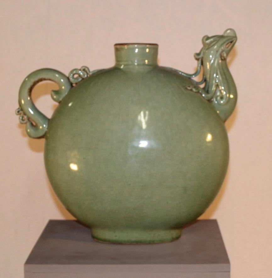 Celadon Green Ceramic Teapot, China, 20th Century For Sale 2