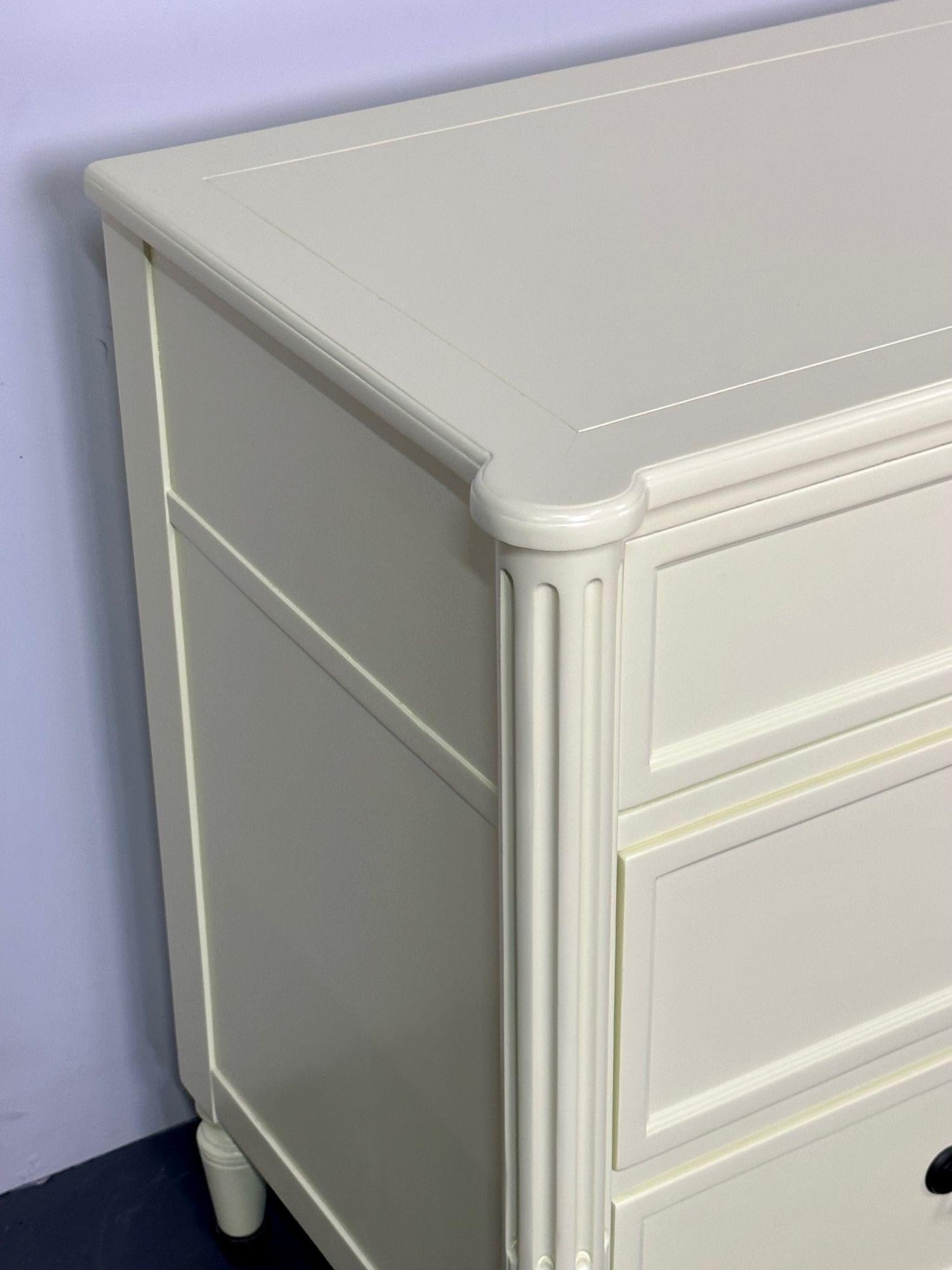 Celadon Green Dresser / Sideboard by Baker, Brass Handles, Refinished, Regency For Sale 7