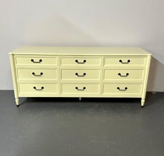 Celadon Green Dresser / Sideboard by Baker, Brass Handles, Refinished, Regency