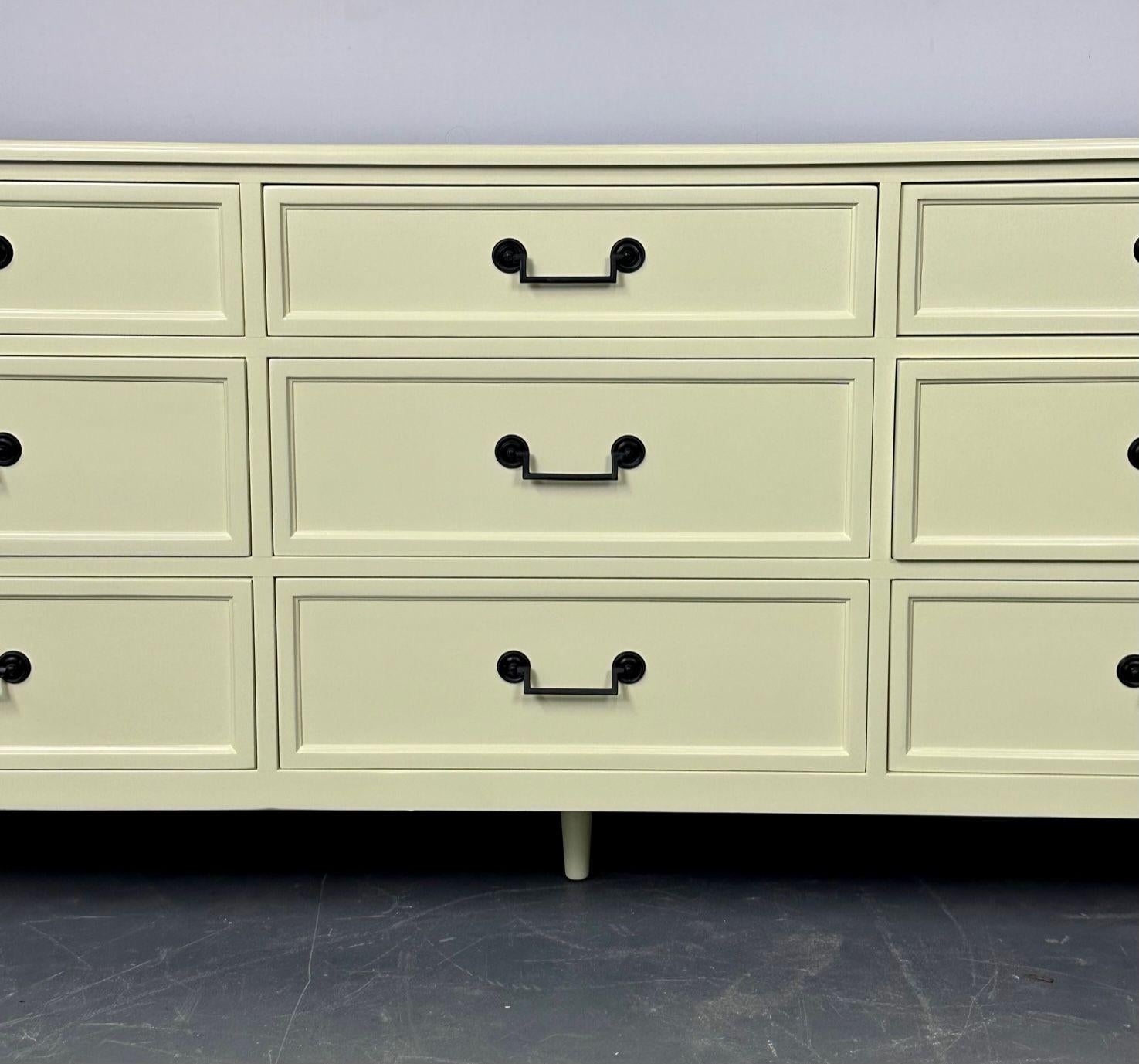Celadon Green Dresser / Sideboard by Baker, Brass Handles, Refinished, Regency For Sale 3