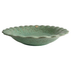 Celadon Green Earthenware Bowl & Plates, Nittsjö, Sweden, 1960s