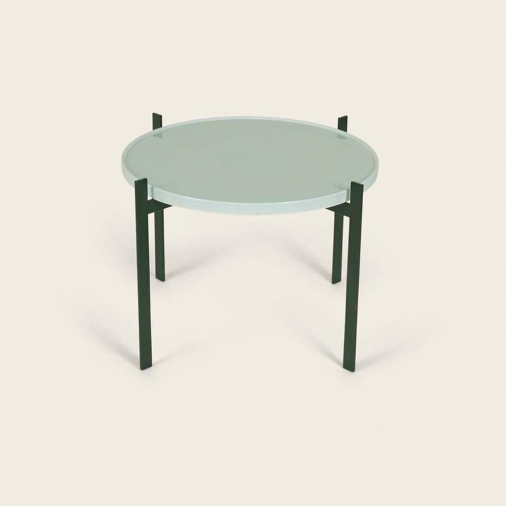 Celadon green porcelain single deck table by OxDenmarq
Dimensions: D 57 x W 57 x H 38 cm
Materials: Steel, Porcelain
Also available: Different top options available

OX DENMARQ is a Danish design brand aspiring to make beautiful handmade