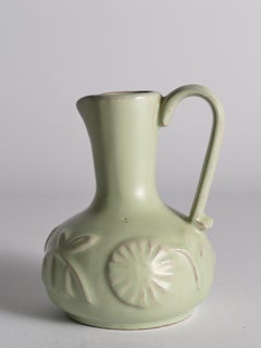 Celadon Green Relief Vase by Anna-Lisa Thomson, Upsala Ekeby, 1940s