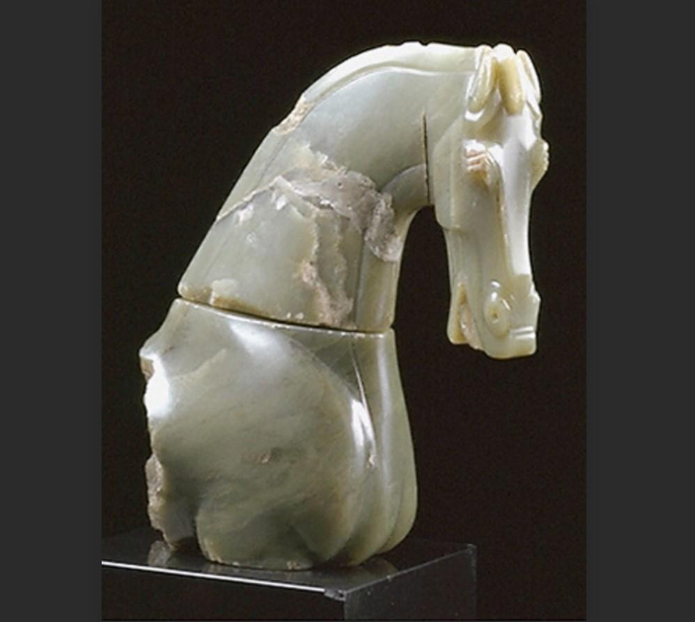 Celadon Jade Lingzhi & Boy in vendita 2