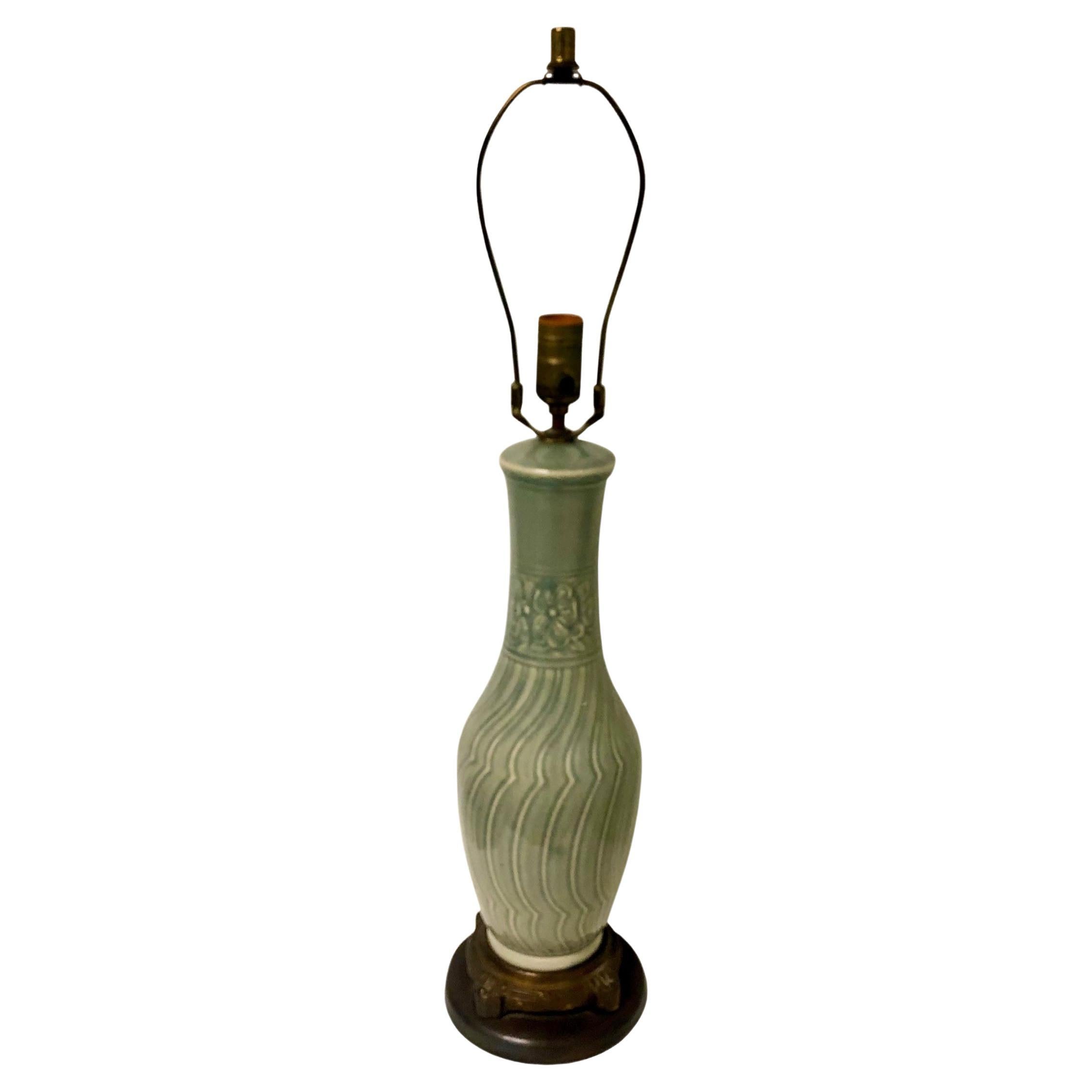 Celadon Lamp For Sale