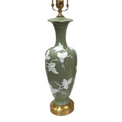 Celadon Lamp with Foliage Motif
