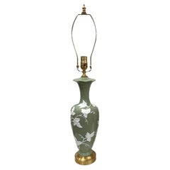 Celadon Lamp with Foliage Motif