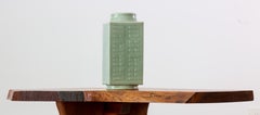 Celadon Porcelain Cong Trigram Vase / Lamp Base Chinese Xiong