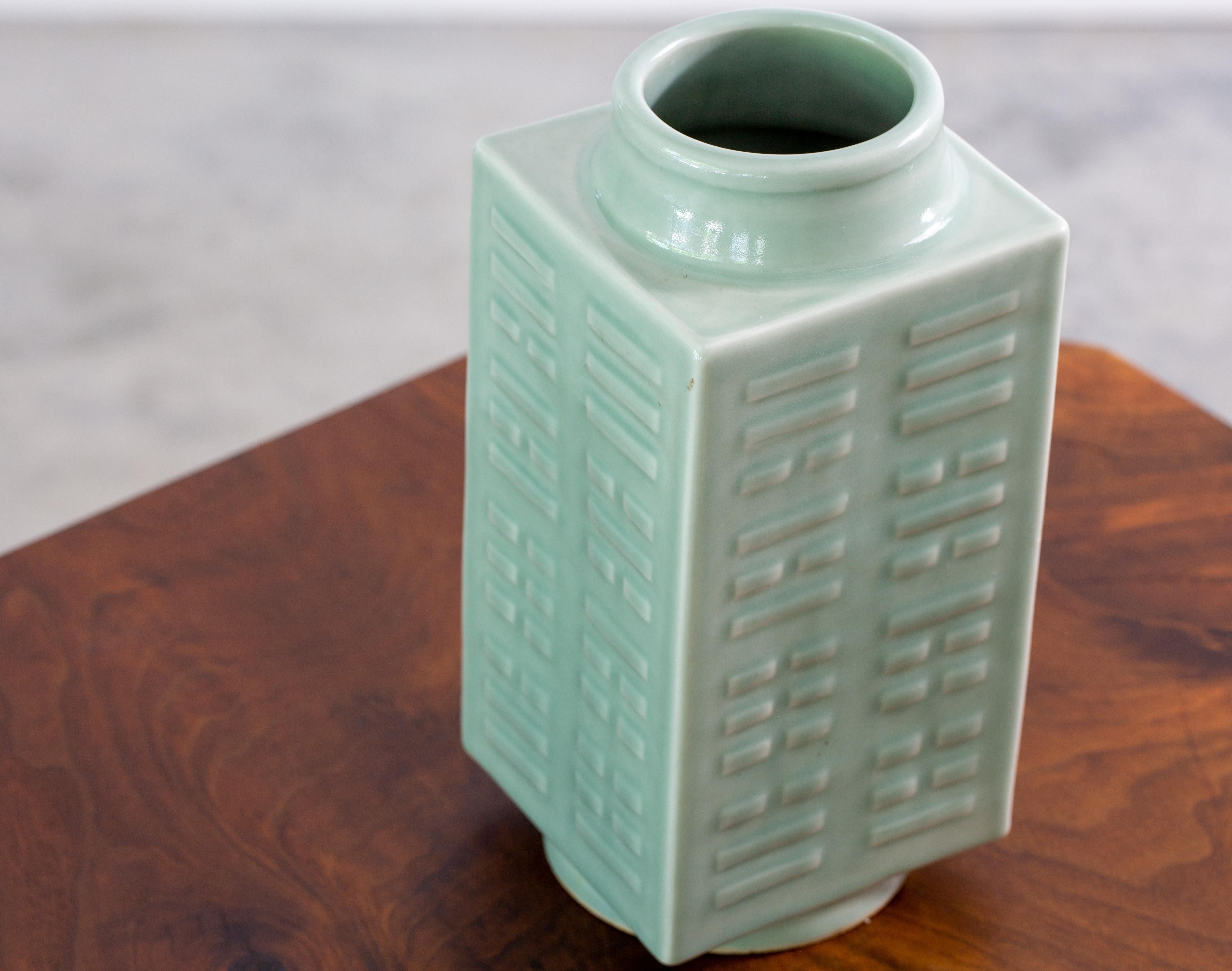 Celadon Porcelain Cong Trigram Vase / Lamp Base Chinese Xiong 2
