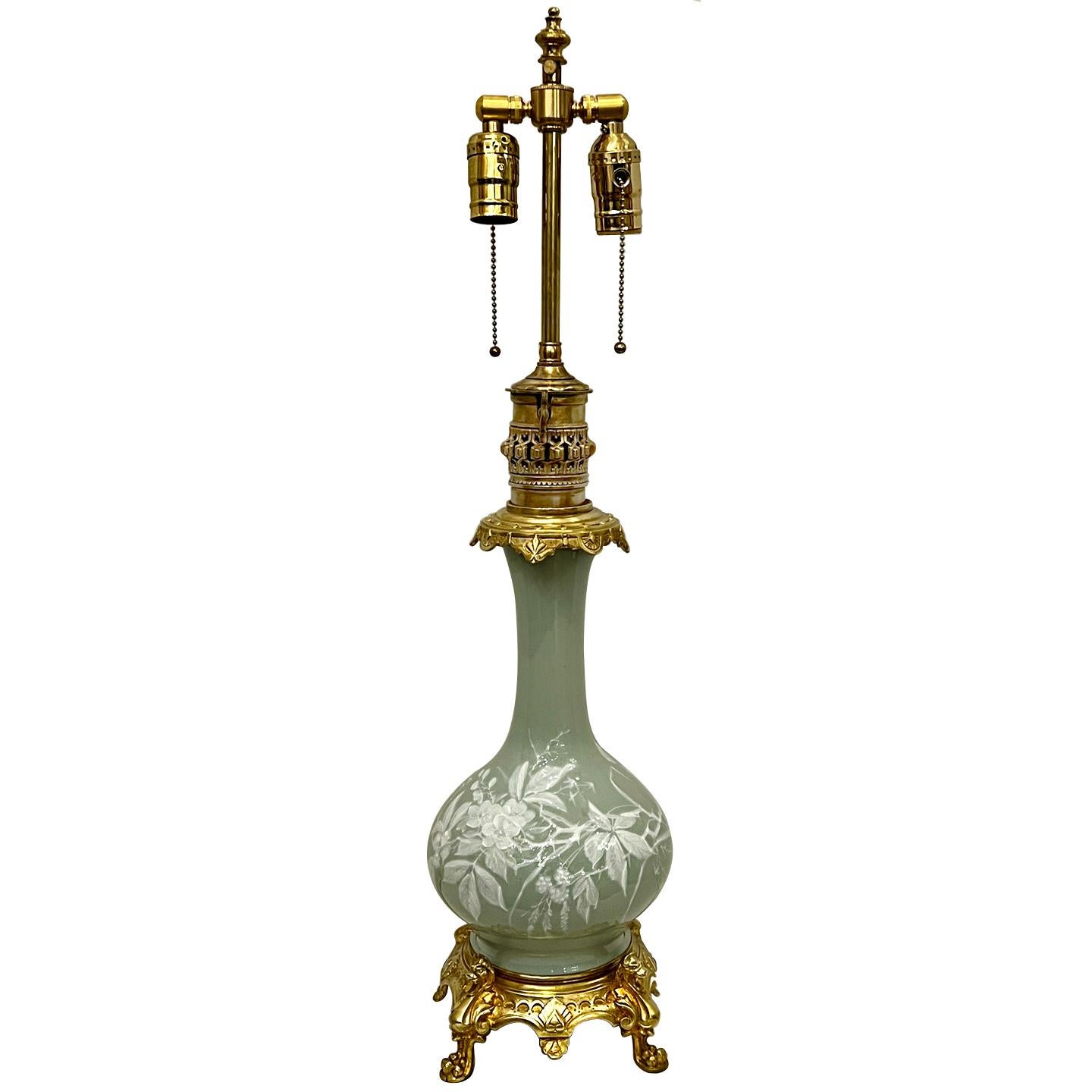 19th Century Celadon Porcelain Lamp For Sale