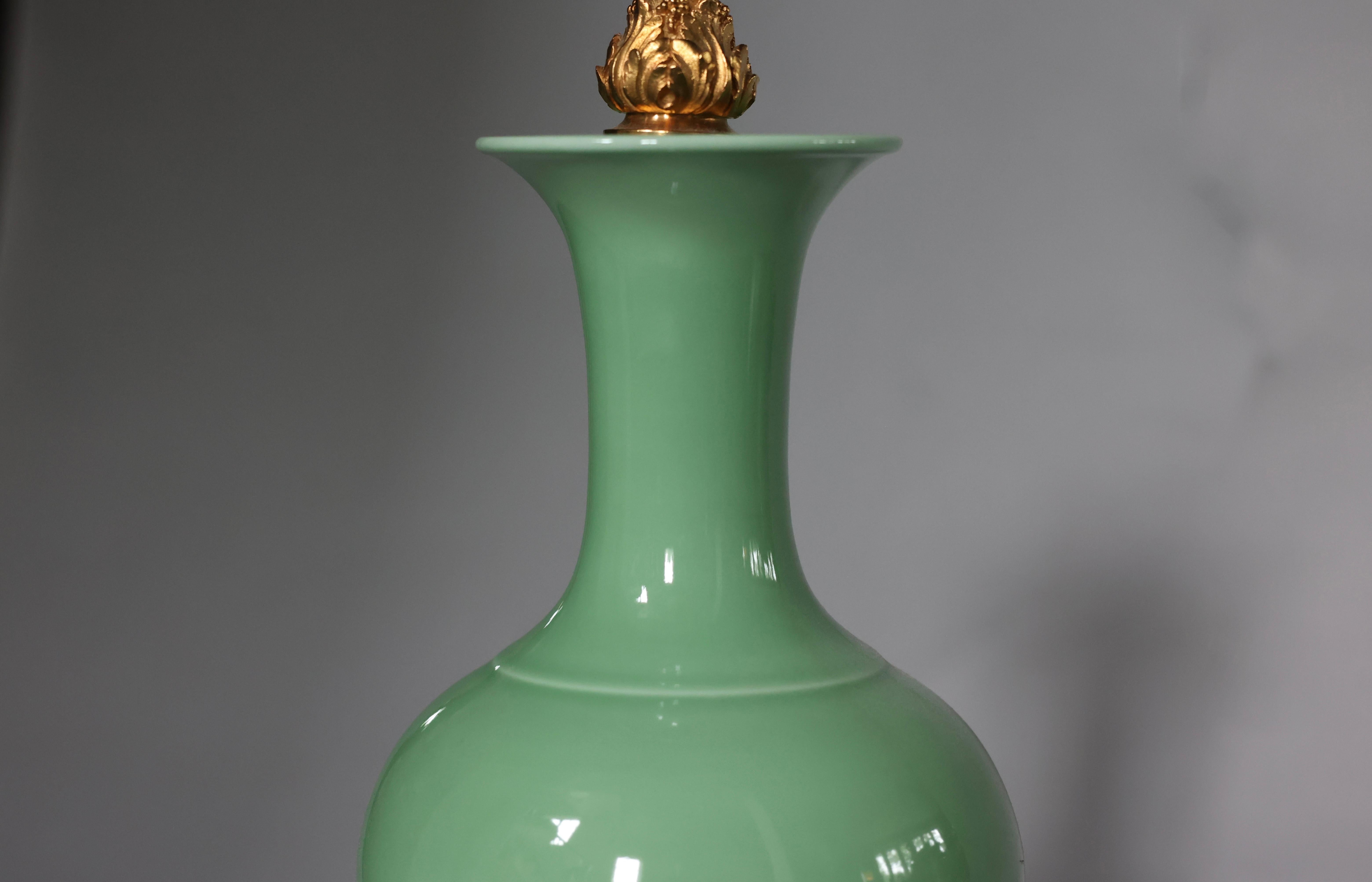 Celadon-Porzellanlampen im Zustand „Hervorragend“ im Angebot in New York, NY