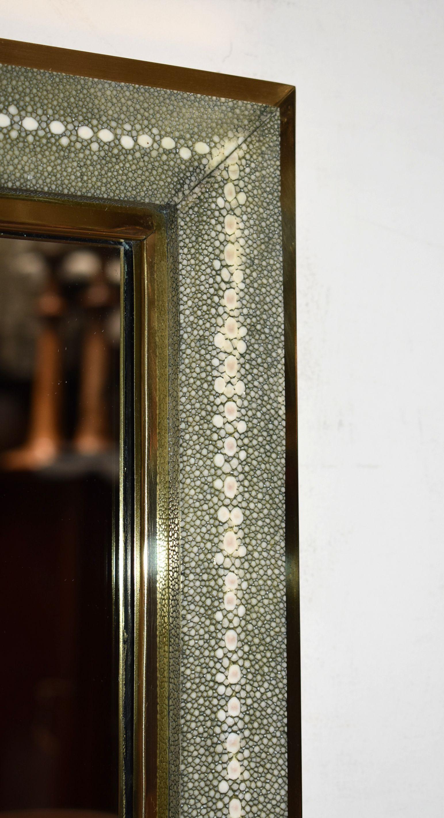 Specchio Celadon Shagreen In condizioni buone a Cathedral City, CA