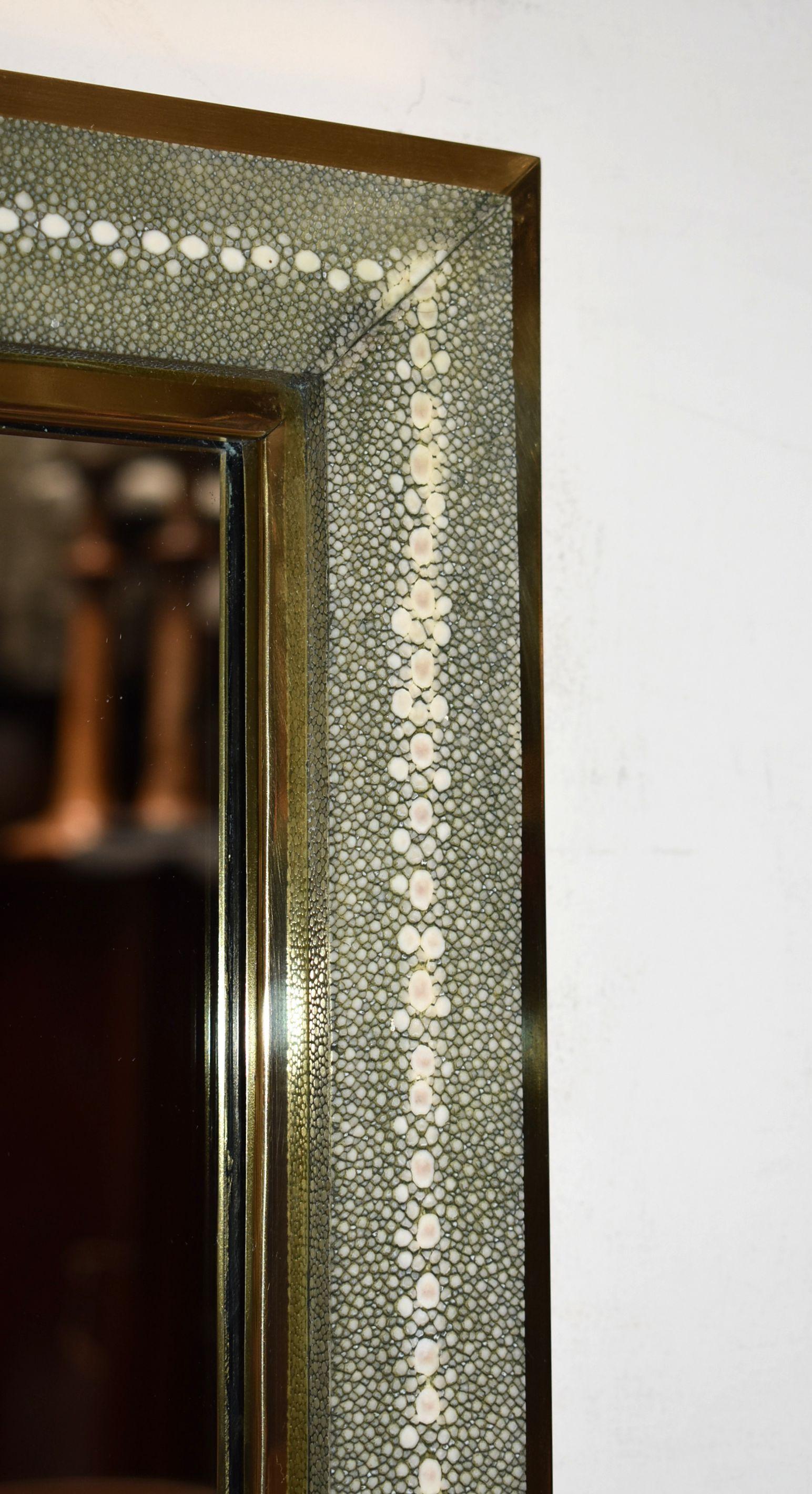 North American Celadon Shagreen Mirror