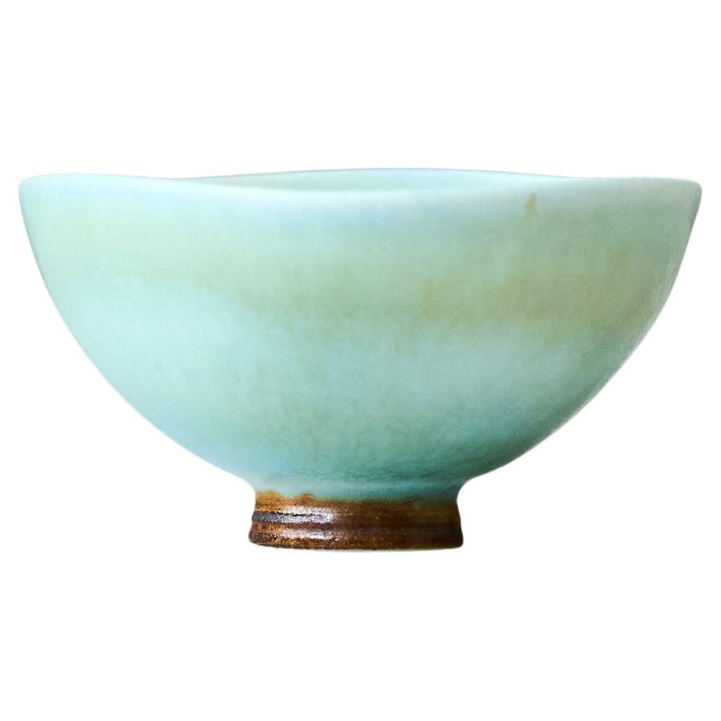 Celadon Stoneware Miniature Bowl by Berndt Friberg. Gustavsberg, Sweden, 1960s