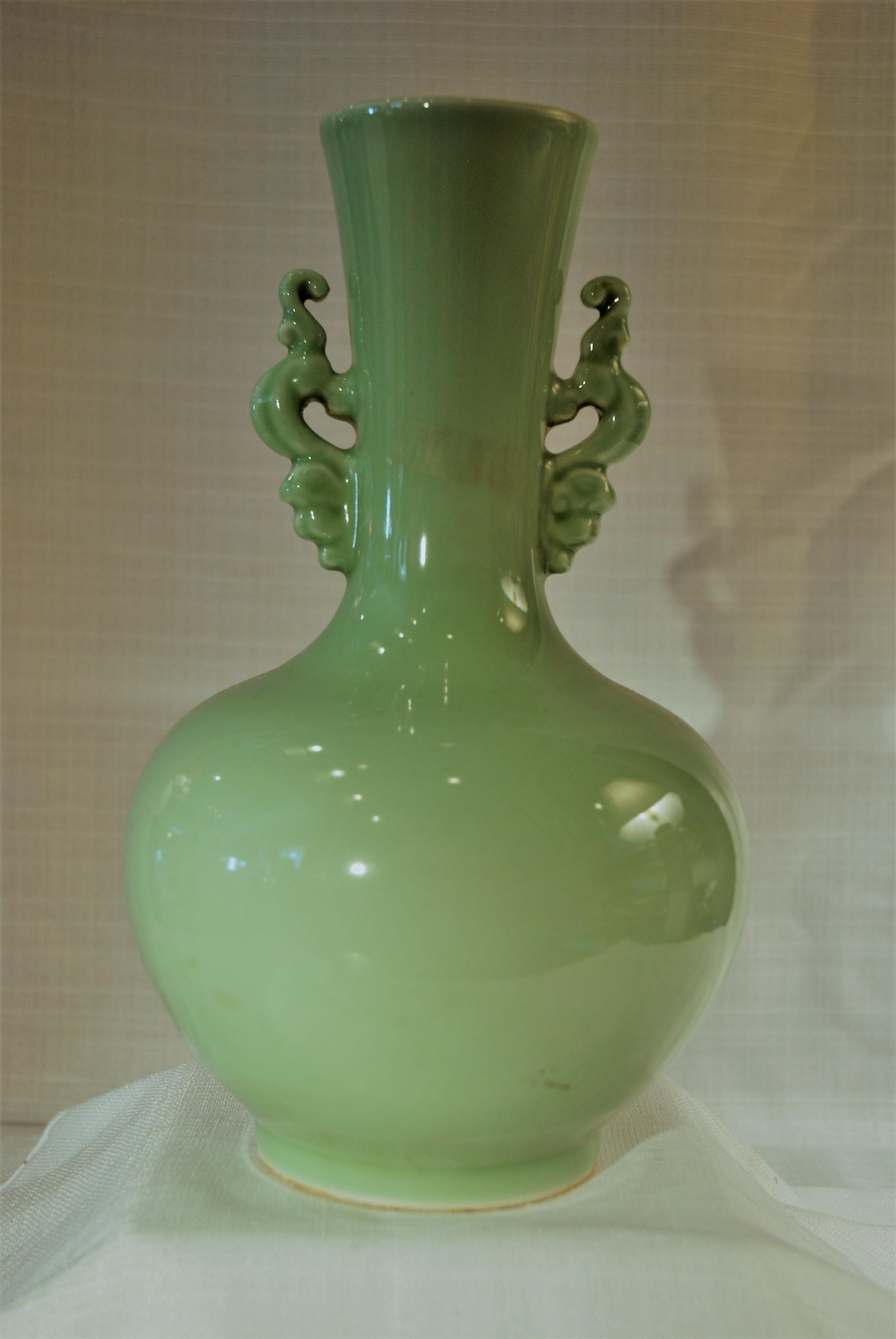 Chinoiserie Celadon Vase