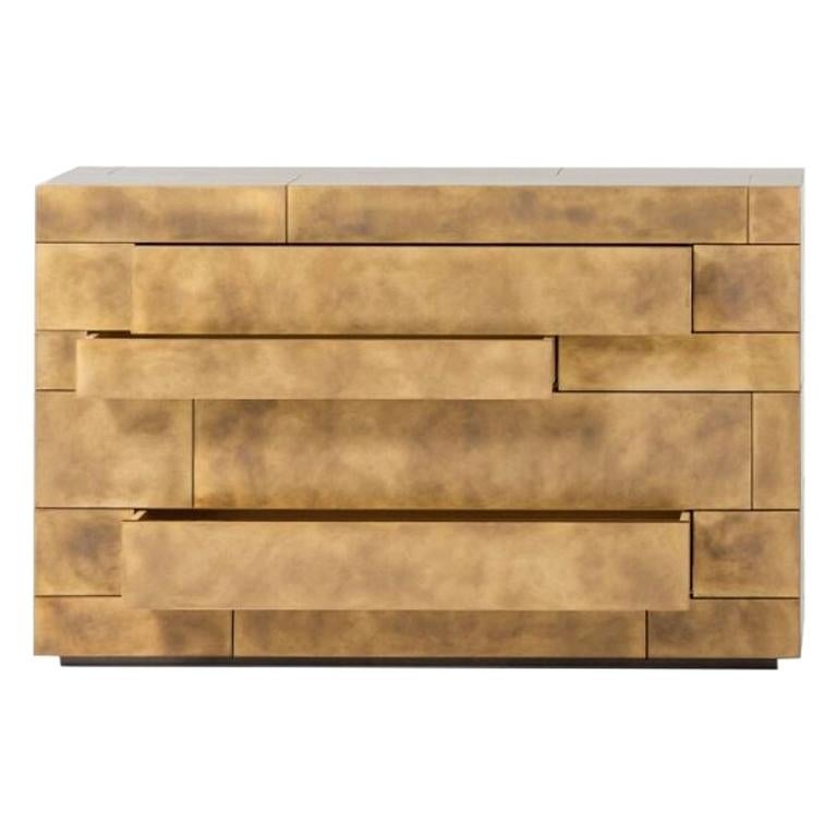 Celato Chest of Drawers in Brass by De Castelli For Sale