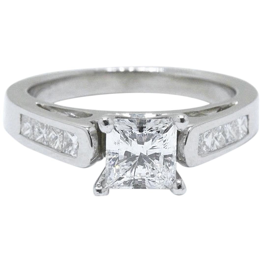 Celebration Princess Diamond Ring 1.09 Carat H SI1 18 Karat White Gold ...