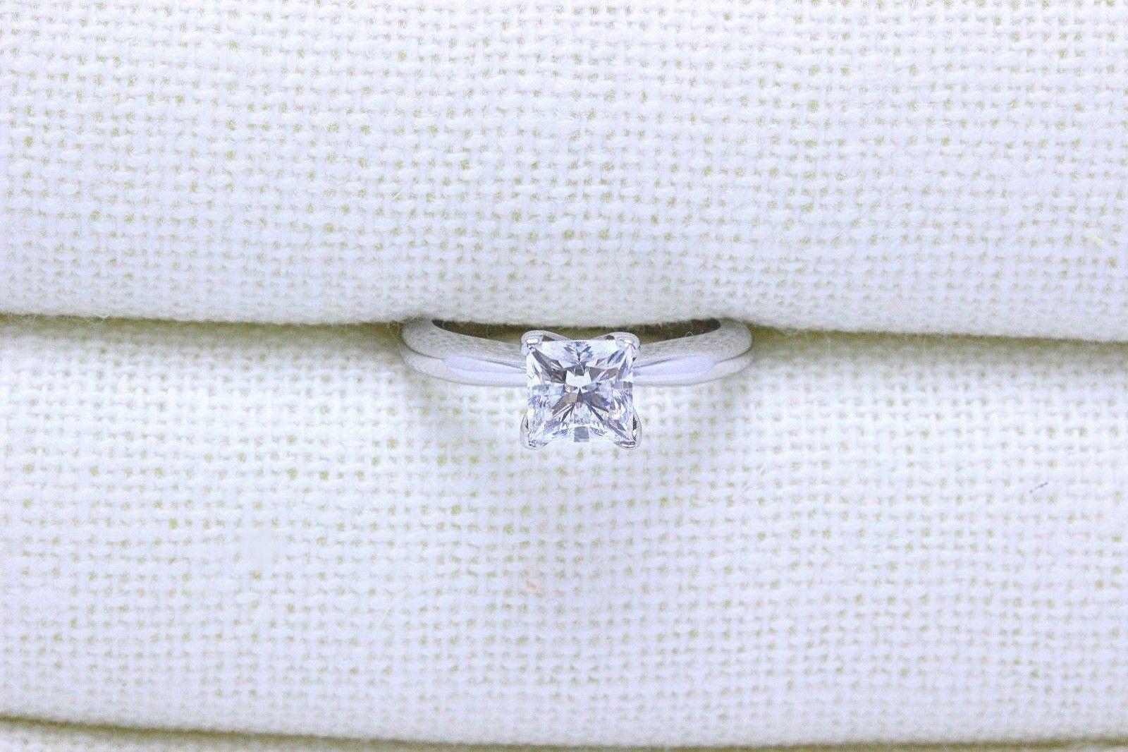 Celebration Diamond Engagement Ring Princess Cut 1.00 CT H VVS2 14KT White Gold For Sale 5