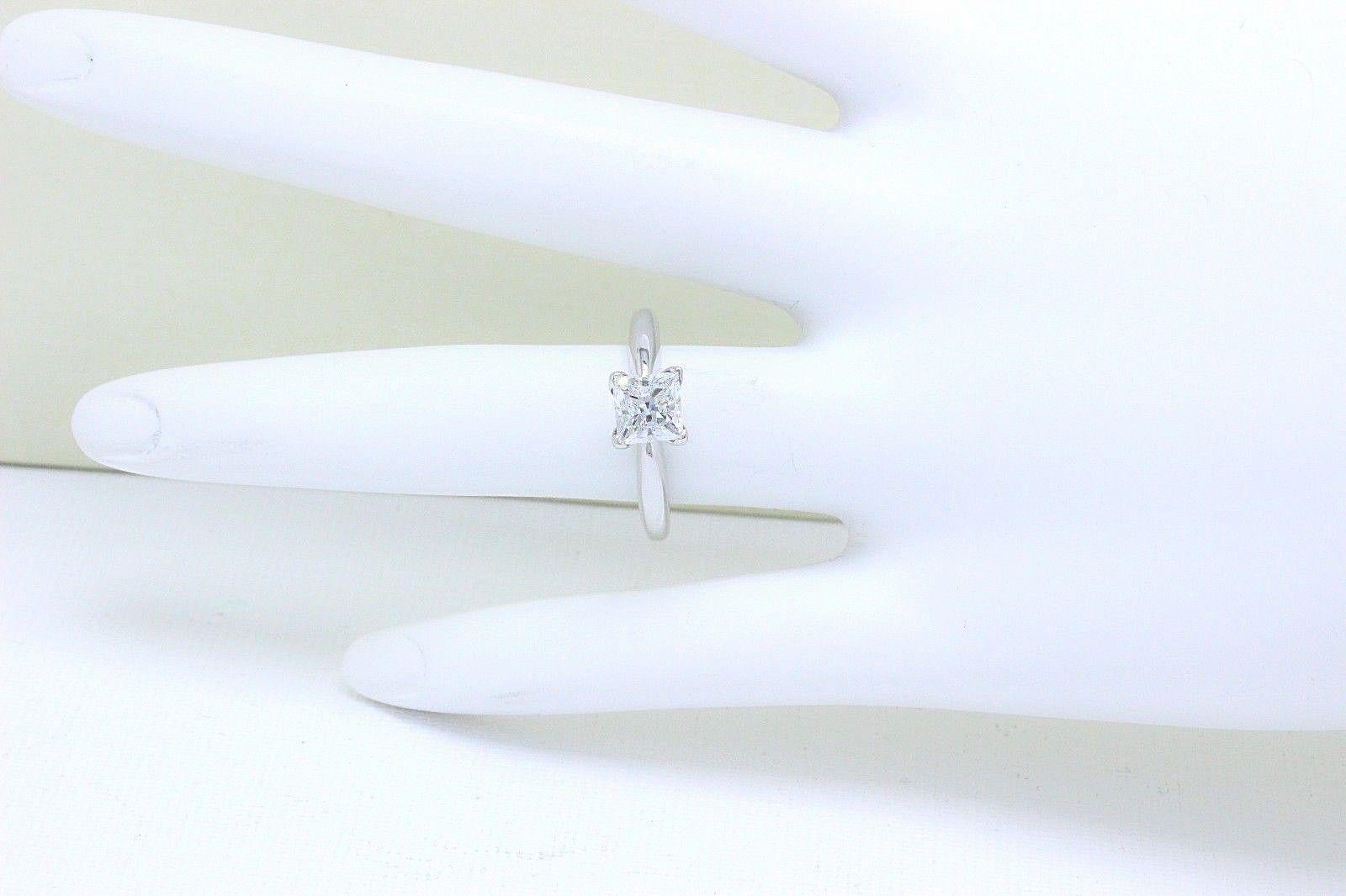 Celebration Diamond Engagement Ring Princess Cut 1.00 CT H VVS2 14KT White Gold For Sale 1