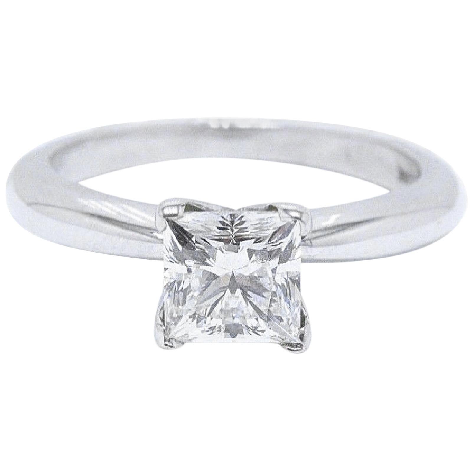 Celebration Diamond Engagement Ring Princess Cut 1.00 CT H VVS2 14KT White Gold For Sale