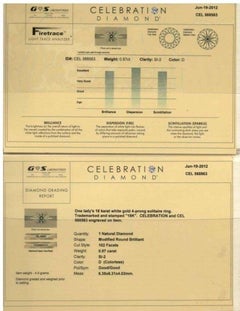 Celebration Diamond Engagement Ring Round 0.97 Carat D SI2 18 Karat White Gold