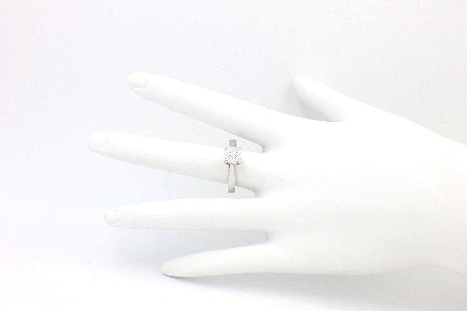 Women's Celebration Diamond Engagement Ring Round 0.98 Carat I SI1 14 Karat White Gold For Sale