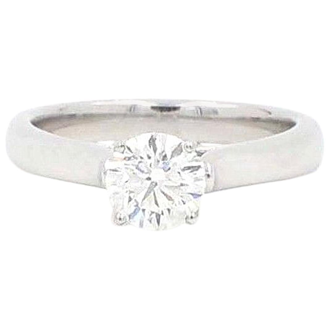 Celebration Diamond Engagement Ring Round 0.98 Carat I SI1 14 Karat White Gold For Sale
