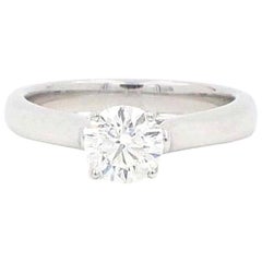 Celebration Diamond Engagement Ring Round 0.98 Carat I SI1 14 Karat White Gold