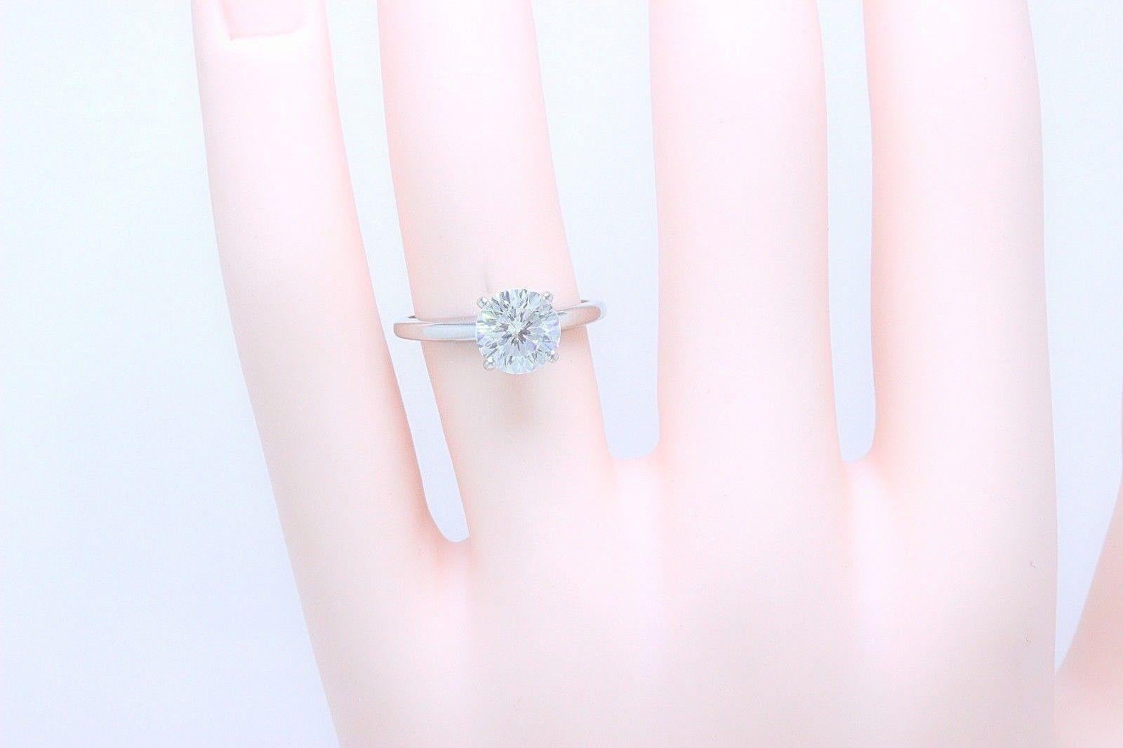 Celebration Diamond Engagement Ring Round 1.59 CTS I SI1 14K White Gold GIA  For Sale 2