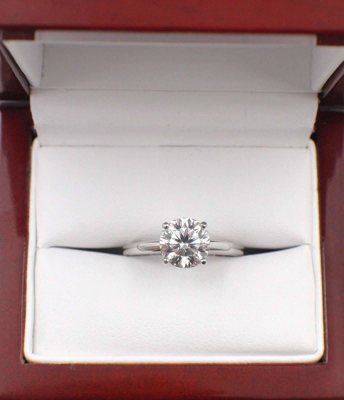 Celebration Diamant-Verlobungsring rund 1,59 Karat I SI1 14K Weißgold GIA  im Angebot 7