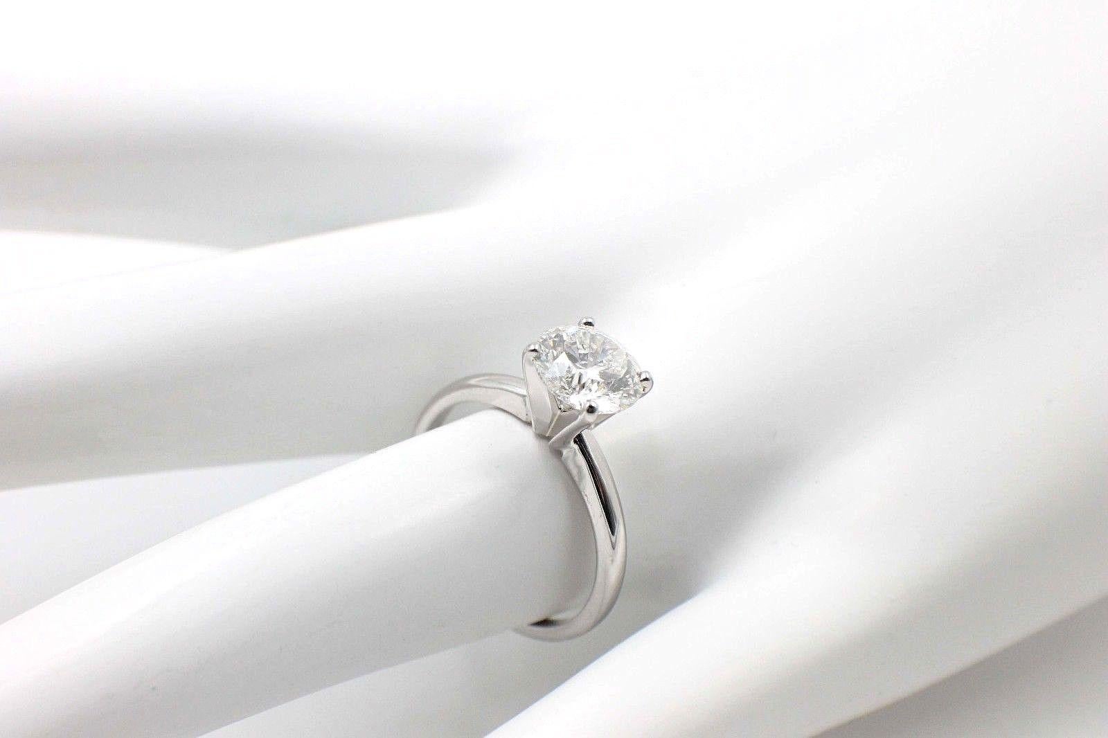 Celebration Diamond Engagement Ring Round 1.59 CTS I SI1 14K White Gold GIA  For Sale 1