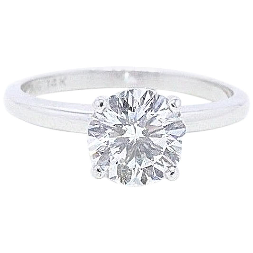 Celebration Diamond Engagement Ring Round 1.59 CTS I SI1 14K White Gold GIA  For Sale