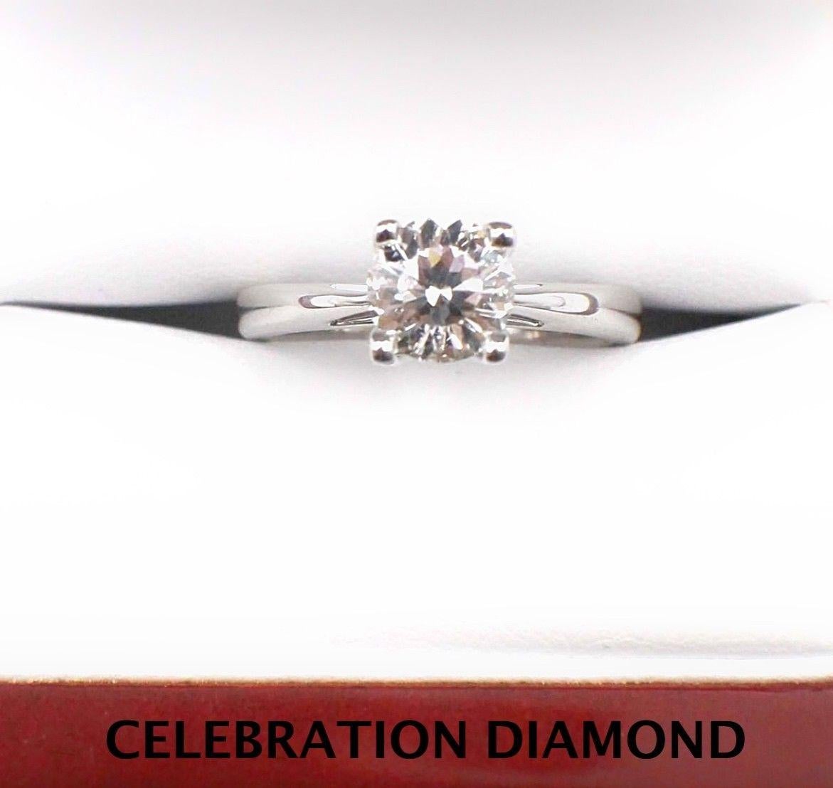 Celebration Diamond Engagement Ring Round Cut 1.09 Carat 18 Karat White Gold 4