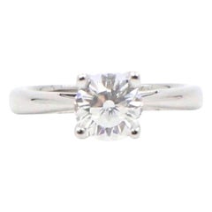 Celebration Diamond Engagement Ring Round Cut 1.09 Carat 18 Karat White Gold