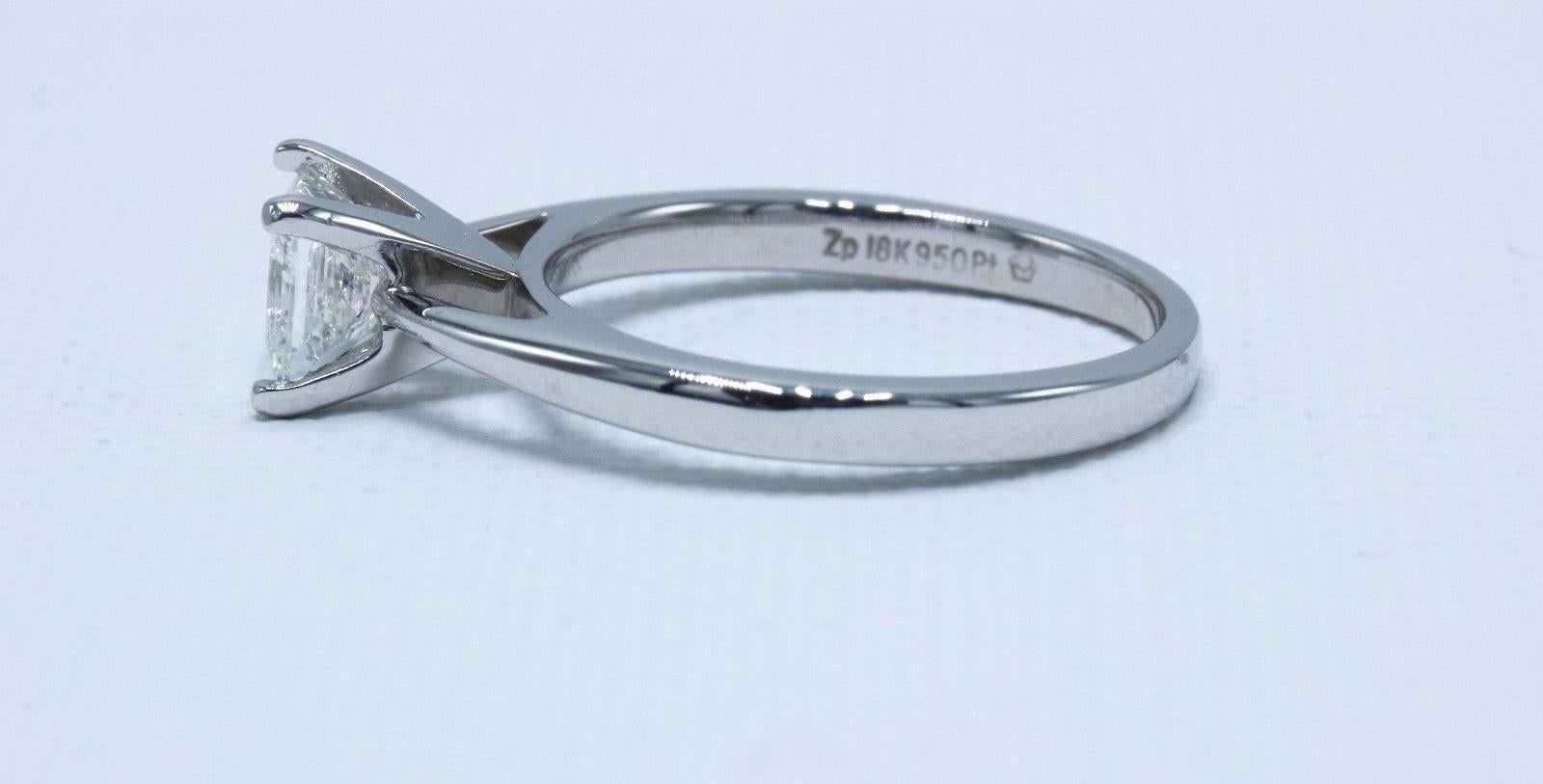 Celebration Diamond Ring Princess Cut 0.97 Carat G SI2 18 Karat White Gold For Sale 1