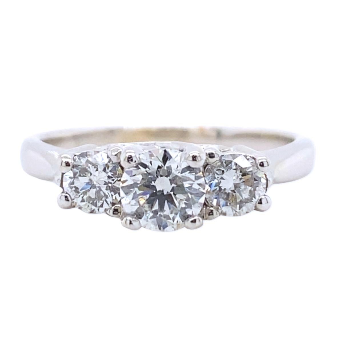 CELEBRATION Grand 3 Stone Past Present Future 1.00 tcw Diamond Engagement Ring For Sale 4