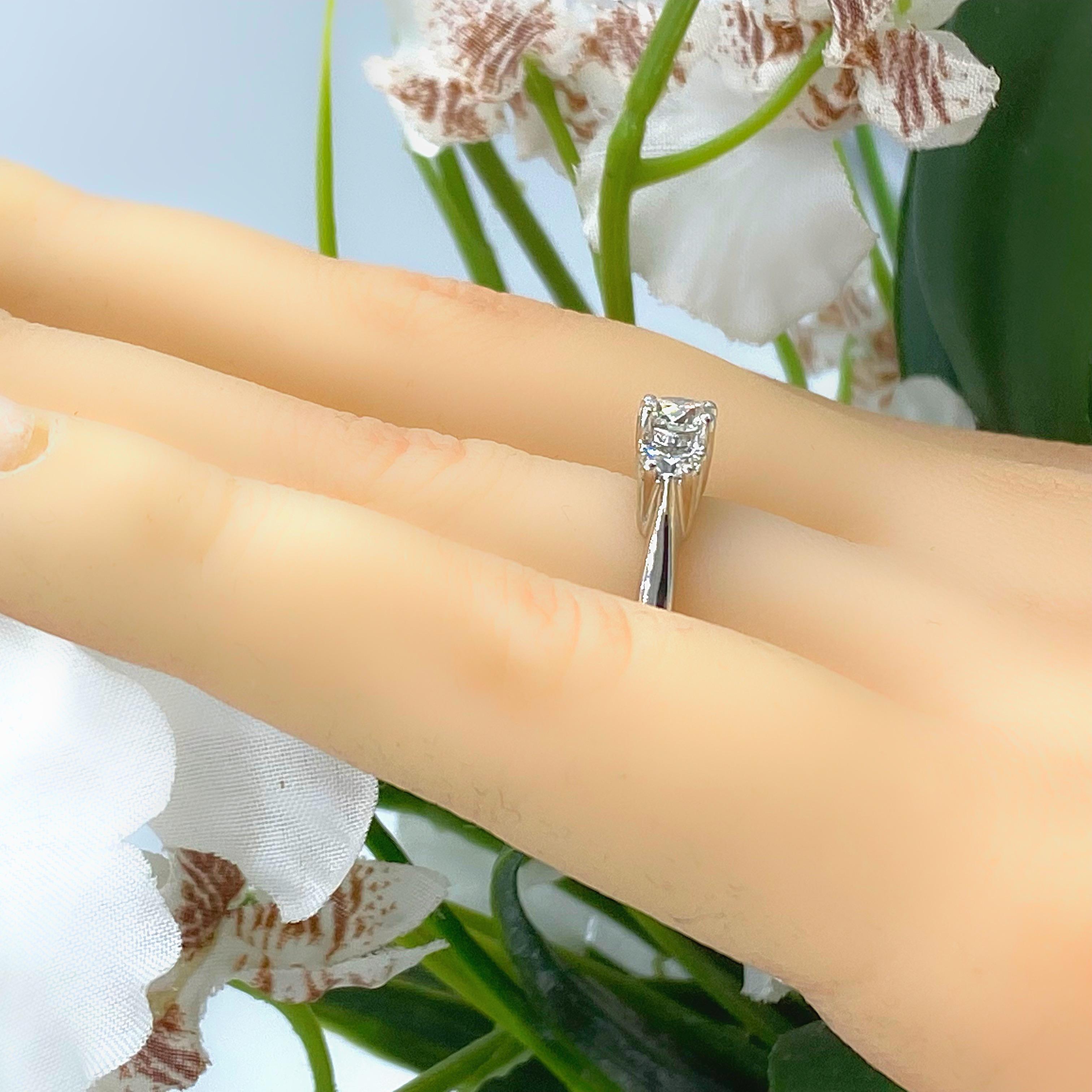 Women's or Men's CELEBRATION Grand 3 Stone Past Present Future 1.00 tcw Diamond Engagement Ring For Sale