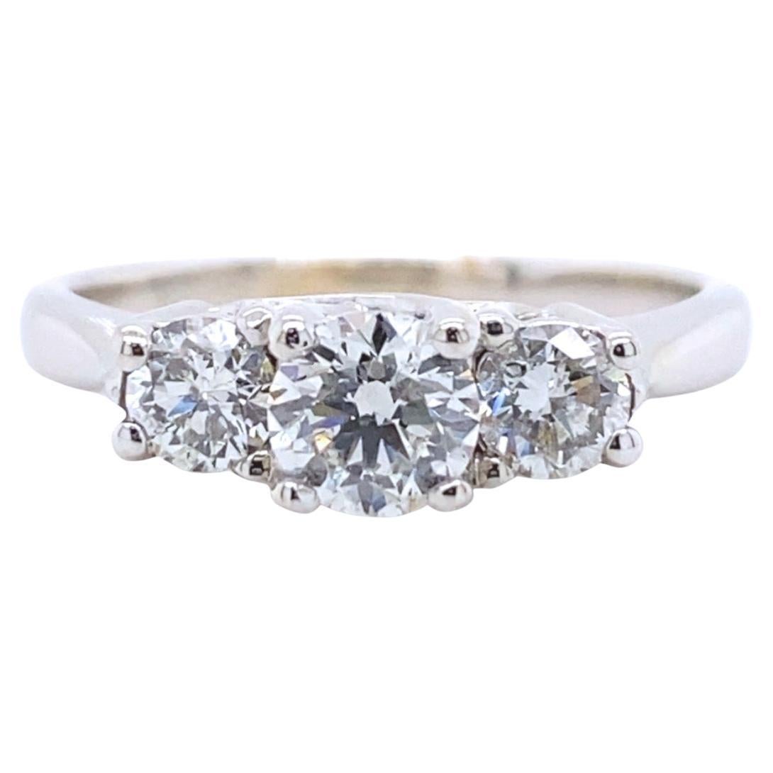 CELEBRATION Grand 3 Stone Past Present Future 1.00 tcw Diamond Engagement Ring For Sale