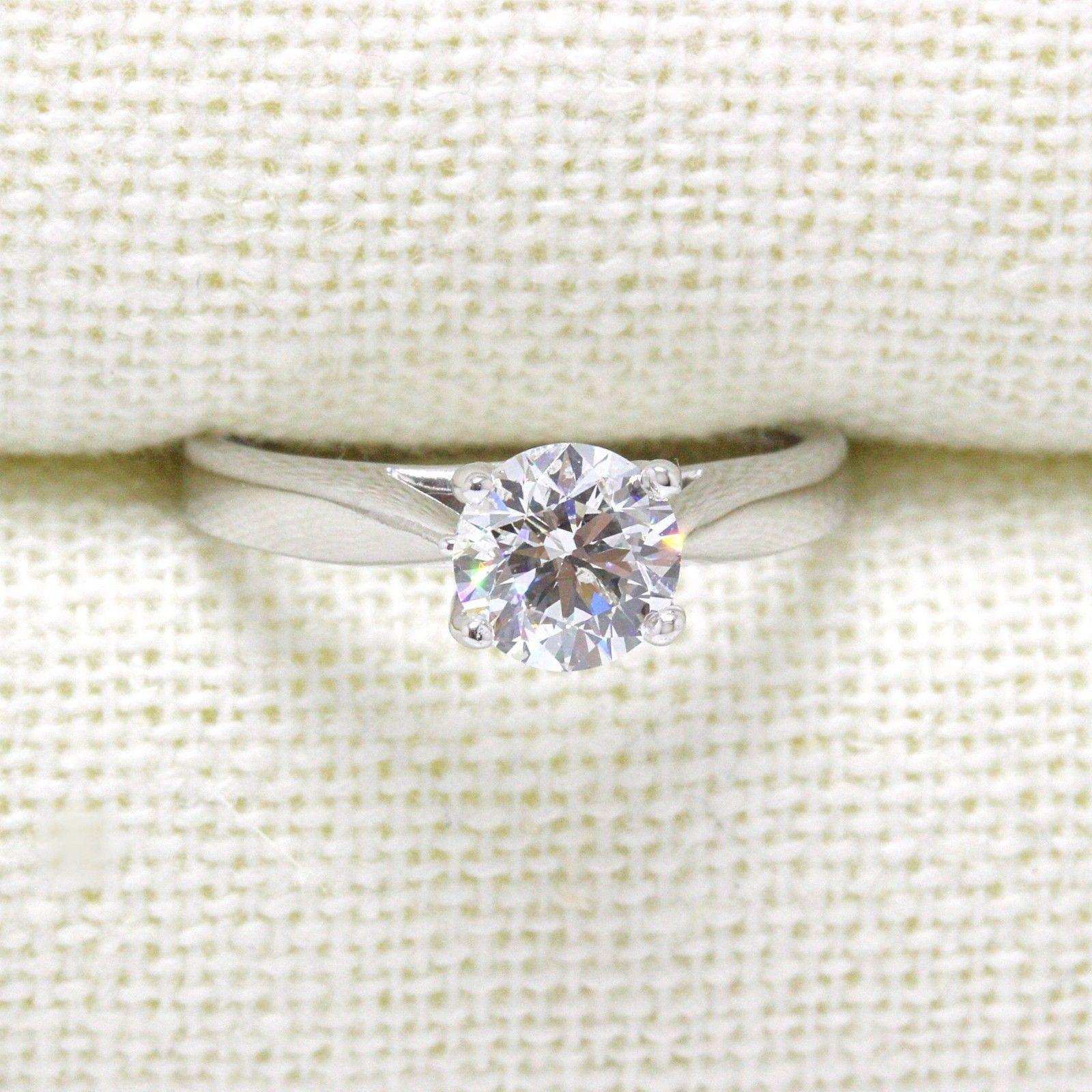 Celebration Grand Diamond Engagement Ring Round 1.04 Cts H I1 14k White Gold In Excellent Condition For Sale In San Diego, CA