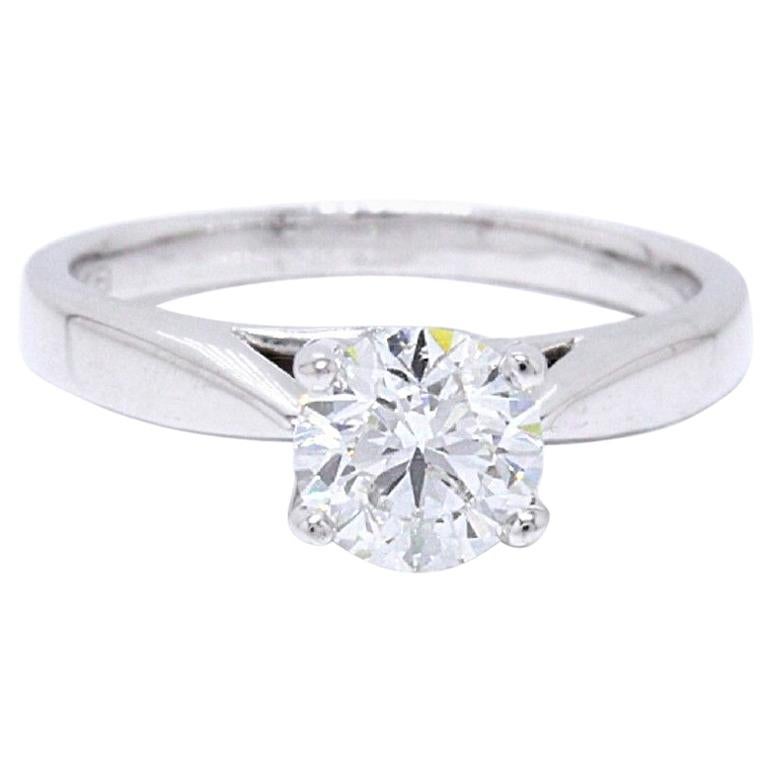 Celebration Grand Diamond Engagement Ring Round 1.04 Cts H I1 14k White Gold For Sale