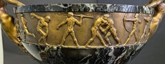 "Celebration of Athletics, " Art Deco Bronze & Marble Bowl, poss. 1924 Olympics