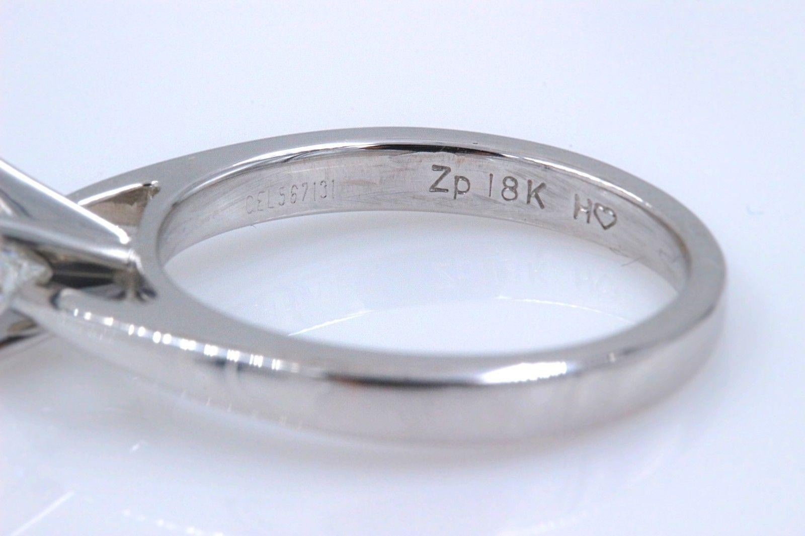 Celebration Princess Diamond Ring 1.09 Carat H SI1 18 Karat White Gold For Sale 1