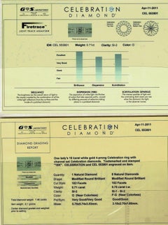 Celebration Round Diamond Engagement Ring 18 Karat White Gold 1.46 Carat