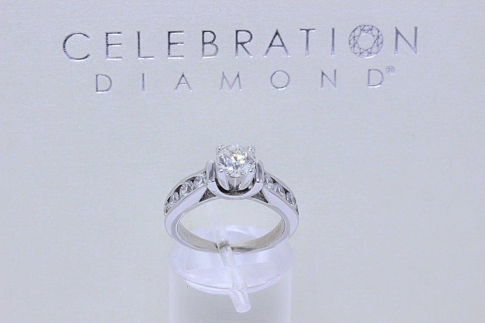 Celebration Round Diamond Engagement Ring 18 Karat White Gold 1.46 Carat In Excellent Condition For Sale In San Diego, CA