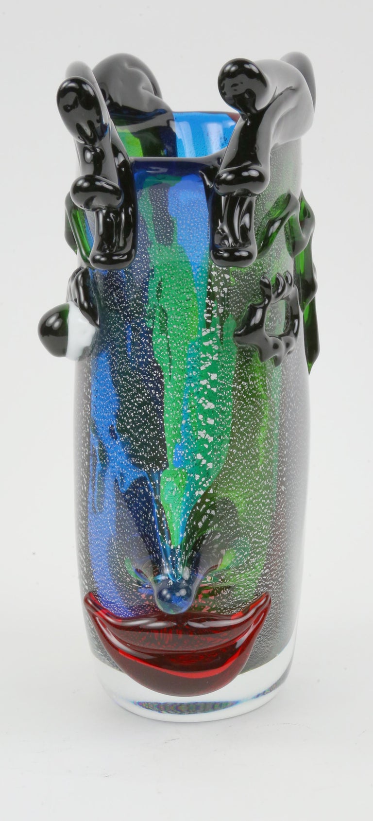 Celebration to Picasso 2 Large Murano Art Glass Abstract Face Vases