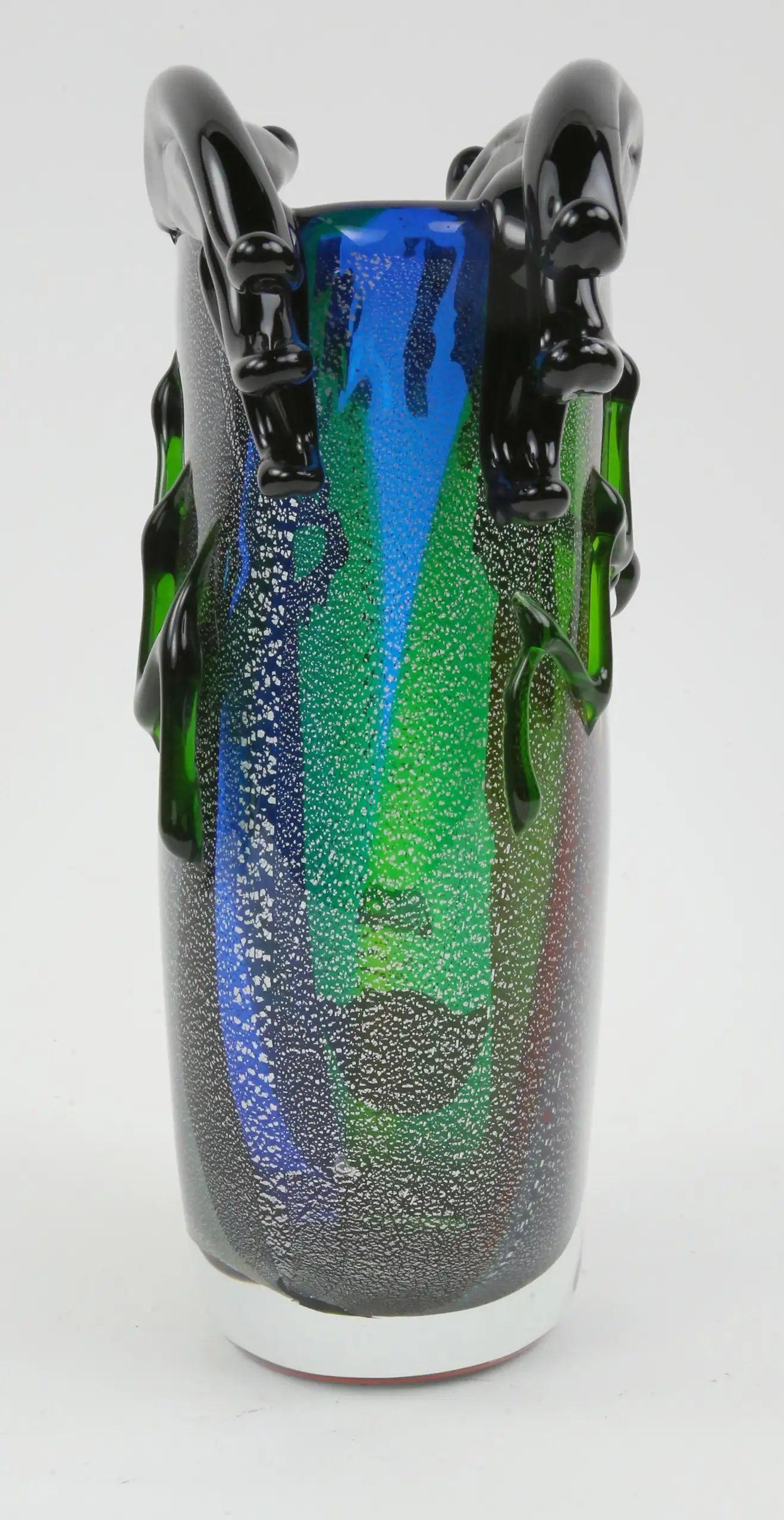 Celebration to Picasso Große Vase aus Murano-Kunstglas mit abstraktem Gesichtsausdruck Mario, Italien (Handgefertigt) im Angebot