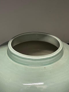 Celedon Glazed Round Shape Vase, China, Contemporary