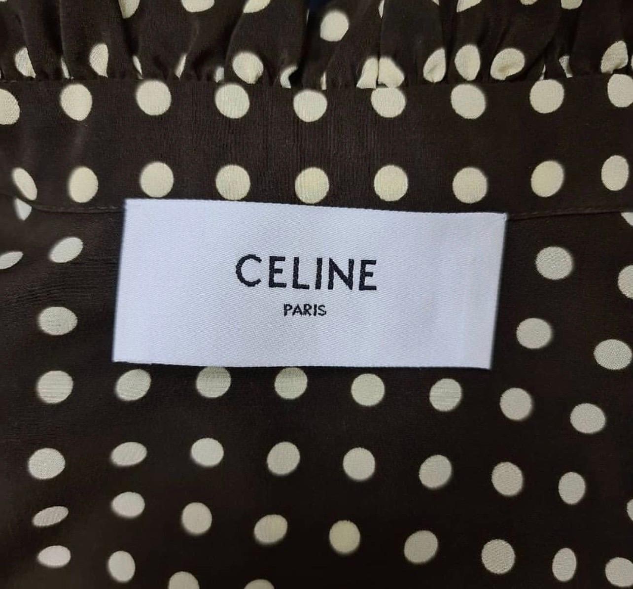 Celene Silk Long Sleeves Polka Dot Dress In Excellent Condition In Krakow, PL