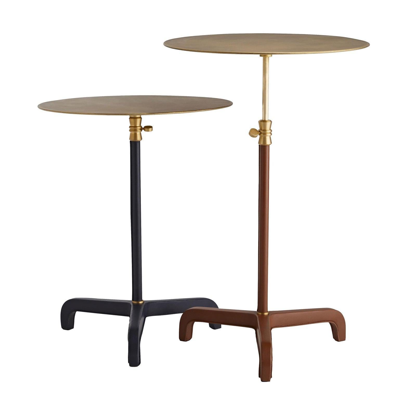 Contemporary Celerie Kemble for Arteriors Addison Large Accent Table in Brown Leather